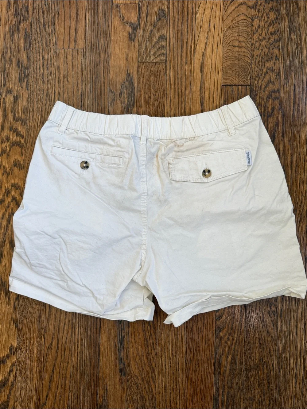 Men's White Casual Cotton Blend Shorts